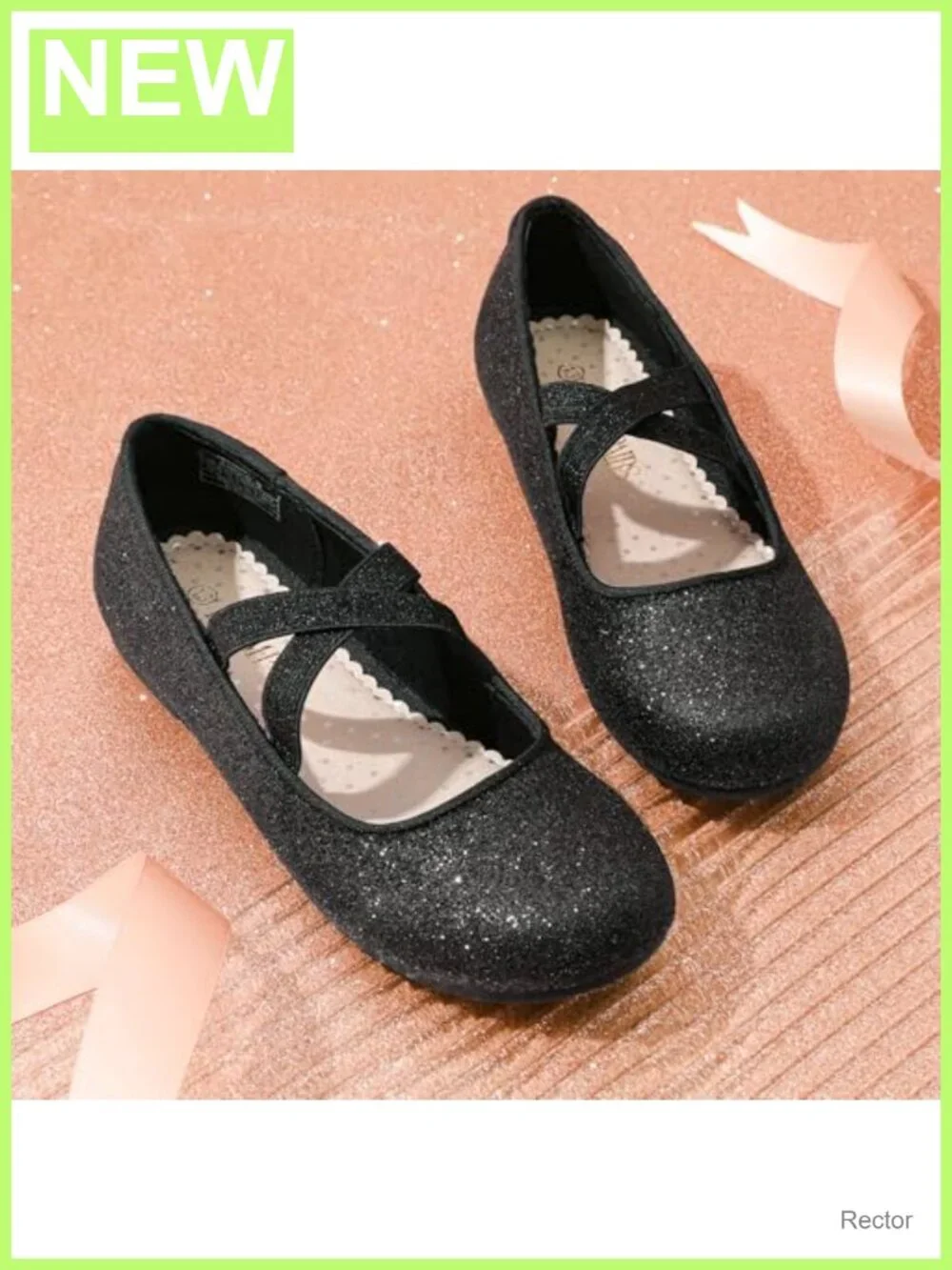 Girls Ballet Mary Jane Flats Satin Dress Shoes Round Toe Slip-On
